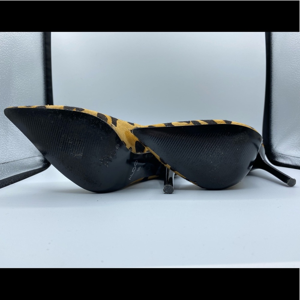 Aldo faux Fur Animal Print Heels - Picture 7 of 8